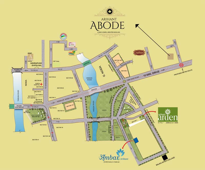 Arihant Abode Location Map